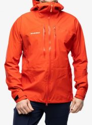Kurtka z membraną męska Mammut Taiss HS Hooded Jacket. Czerwone kurtki męskie Mammut, l, bez wzorów, z hardshellu, bez kaptura. Za 1,694.65 zł.