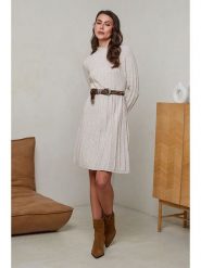 Soft Cashmere Sukienka dzianinowa w kolorze beżowym rozmiar: 38/40. Brązowe sukienki damskie Soft Cashmere, bez wzorów, z dzianiny, bez kołnierzyka, bez ramiączek, maxi. Za 218.05 zł.