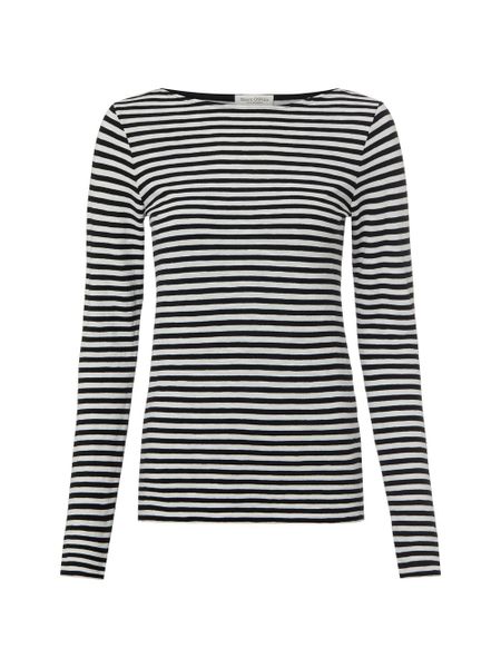 Marc O'Polo koszulka z długim rękawem Kobiety Bawełna czarny|biały, M. Białe t-shirty damskie Marc O´Polo, m, bez wzorów, z bawełny, bez kołnierzyka. Za 239.95 zł.