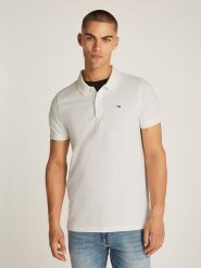 TOMMY JEANS Koszulka polo w kolorze białym rozmiar: XL. Białe koszulki polo męskie Tommy Jeans, xl, bez wzorów, z bawełny, bez ramiączek. Za 196.24 zł.