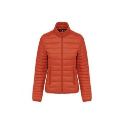 Damska lekka kurtka puchowa Kariban. Brązowe kurtki damskie KARIBAN, bez wzorów, z puchu, bez kaptura. Za 267.50 zł.