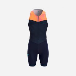 Kombinezon do triathlonu męski Van Rysel Trifonction SD na krótki dystans. Czerwone bokserki męskie VAN RYSEL, bez wzorów, z materiału. Za 159.99 zł.