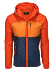 Kurtka męska sportowa - pomarańczowa V3. Brązowe kurtki treningowe męskie Ombre Clothing, m, bez wzorów. W wyprzedaży za 69.99 zł.