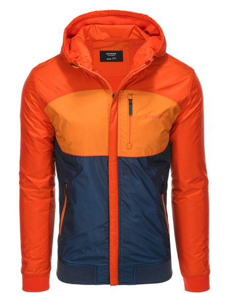 Kurtka męska sportowa - pomarańczowa V3. Brązowe kurtki treningowe męskie Ombre Clothing, m, bez wzorów. W wyprzedaży za 69.99 zł.