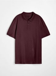 Bawełniana koszulka polo - bordowy. Czerwone koszulki polo męskie Sinsay, l, bez wzorów, z bawełny, bez ramiączek. Za 29.99 zł.