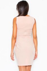 Elegancka sukienka tulipan z efektownymi zakładkami różowa. Czerwone sukienki damskie Sukienki.shop, m, bez wzorów, eleganckie, bez kołnierzyka, bez ramiączek, bombki. Za 229.00 zł.