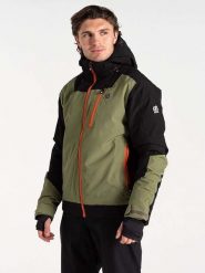 Dare 2b Kurtka narciarska "Halfpipe II" w kolorze oliwkowo-czarnym rozmiar: XXL. Brązowe kurtki narciarskie i snowboardowe damskie Dare 2b, xxl, bez wzorów, bez kaptura, narciarskie. Za 452.45 zł.