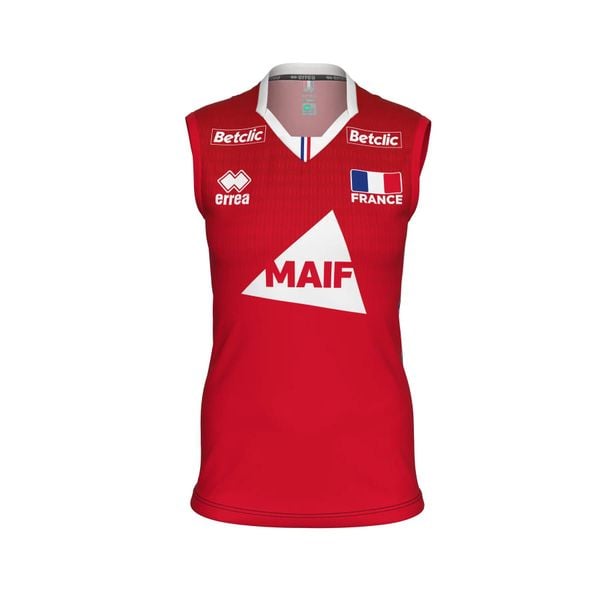 Bluzka Libero dla kobiet Francja 2025/26. Czerwone bluzki sportowe damskie ERREA, xl, z materiału, bez kołnierzyka, bez ramiączek. Za 267.50 zł.