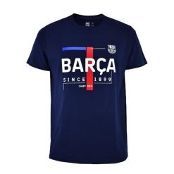 Koszulka FC Barcelona - licencjonowana. Białe t-shirty sportowe męskie FC Barcelona, xl, z bawełny, bez ramiączek, do piłki nożnej. Za 95.21 zł.