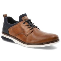 Brązowe Półbuty Rieker Stylowe Buty Męskie. Brązowe półbuty męskie Rieker, ze skóry, bez zapięcia. Za 319.00 zł.