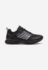 Granatowo-Srebrne Płaskie Sznurowane Buty Sportowe z Ozdobnymi Paskami Lovessa. Niebieskie buty sportowe na co dzień męskie Born2be, bez zapięcia. Za 139.99 zł.