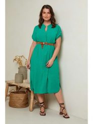 Curvy Lady Sukienka w kolorze zielonym rozmiar: 48/50. Zielone sukienki damskie Curvy Lady, bez wzorów, klasyczne, bez kołnierzyka, bez ramiączek, midi. Za 96.37 zł.