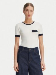 Rinascimento Bluzka CFM0012253003 Biały Slim Fit. Białe bluzki damskie RINASCIMENTO, l, bez wzorów, z syntetyku, bez ramiączek. Za 349.99 zł.