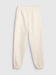 4F Spodnie dresowe joggery damskie - beżowe S. Brązowe spodnie dresowe damskie 4f, s, bez wzorów, z bawełny. Za 149.99 zł.