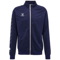 Zapinana na zamek bawełniana bluza dresowa Hummel Move Grid. Niebieskie bluzy bez kaptura męskie HUMMEL, z bawełny. W wyprzedaży za 251.60 zł.