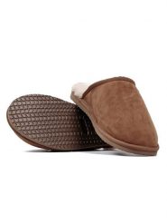 Hofbrucker Skórzane kapcie w kolorze brązowym rozmiar: 40. Brązowe kapcie damskie Hofbrucker, ze skóry. Za 214.70 zł.