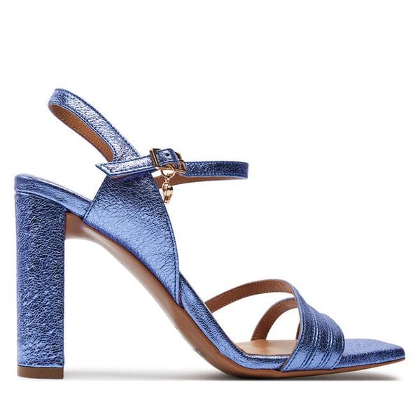 Sandały R.Polański. Niebieskie sandały damskie R.Polański, bez wzorów, bez obcasa, na słupku. Za 339.99 zł.
