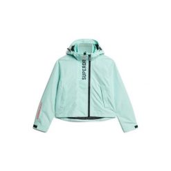 Kurtka przeciwdeszczowa z kapturem damska z wyszywaniem Superdry SD. Niebieskie kurtki damskie Superdry., xs, z kapturem. Za 326.55 zł.