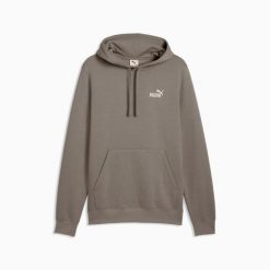 Bluza sportowa męska z kapturem Puma. Brązowe bluzy sportowe męskie Puma, bez wzorów, klasyczne, bez kołnierzyka, bez ramiączek. Za 217.78 zł.