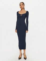 TWINSET Sukienka dzianinowa 242TP3081 Granatowy Regular Fit. Niebieskie sukienki damskie Twinset, s, bez wzorów, z dzianiny, bez kołnierzyka, bez ramiączek. Za 569.99 zł.