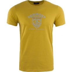 T-shirt męski Jimmy Sanders Yuri Mustard w kolorze żółtym. Brązowe t-shirty męskie 47 Brand, m, bez wzorów, z bawełny, bez kołnierzyka. Za 49.28 zł.