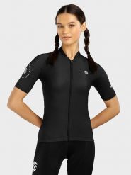 Siroko Koszulka kolarska "M2 New Moon" w kolorze czarnym rozmiar: XL. Czarne bluzki sportowe damskie SIROKO, m, bez wzorów, z materiału, bez ramiączek. Za 162.49 zł.