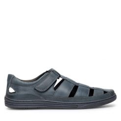 Sandały Lasocki. Niebieskie sandały damskie Lasocki, bez wzorów, bez obcasa, na koturnie. Za 118.99 zł.