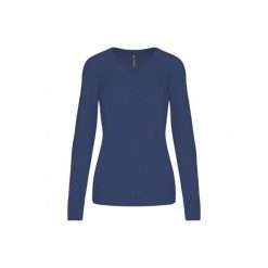 Damski sweter v-neck Kariban. Fioletowe swetry klasyczne damskie KARIBAN, na zimę, bez kołnierzyka. Za 200.50 zł.