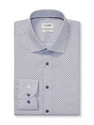 OLYMP Koszula "Level 5" - Body fit - w kolorze niebiesko-biało-czarnym rozmiar: 38. Białe koszule męskie Olymp, bez wzorów, z bawełny, bez kołnierzyka, bez ramiączek. Za 104.39 zł.