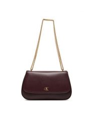 Calvin Klein Torebka Ck Convertible Chain Medium Bag LV04F3171G Bordowy. Czerwone torebki klasyczne damskie CALVIN KLEIN, bez wzorów, ze skóry, wizytowe, bez kołnierzyka, bez ramiączek. Za 459.99 zł.