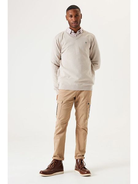 Garcia Sweter w kolorze beżowym rozmiar: L. Brązowe swetry męskie Garcia, l, bez wzorów, z bawełny, bez kołnierzyka. Za 104.39 zł.