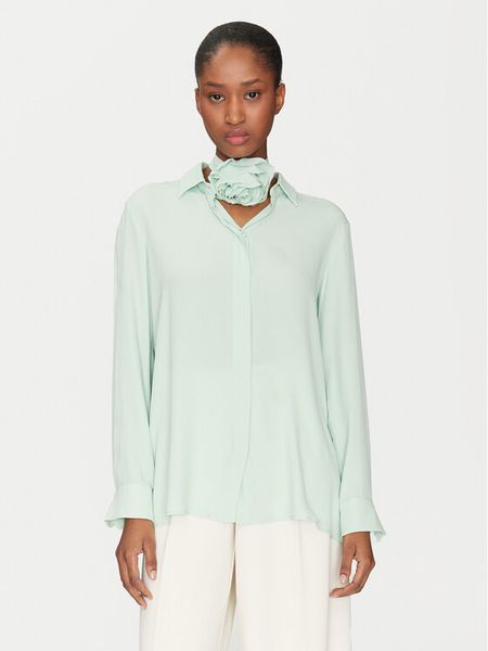 Marella Koszula Inaco 2513111161 Zielony Regular Fit. Zielone koszule damskie Marella, bez wzorów, z jedwabiu, biznesowe, bez kołnierzyka, bez ramiączek. Za 449.99 zł.