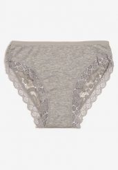 Szare Bawełniane Majtki Figi z Koronką Osswa. Szare figi damskie Born2be, l, bez wzorów, z bawełny. Za 4.99 zł.