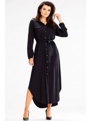 Awama Sukienka w kolorze czarnym rozmiar: L/XL. Czarne sukienki damskie Awama, na co dzień, l, bez wzorów, z tkaniny, bez kołnierzyka, bez ramiączek, maxi, proste. Za 248.45 zł.