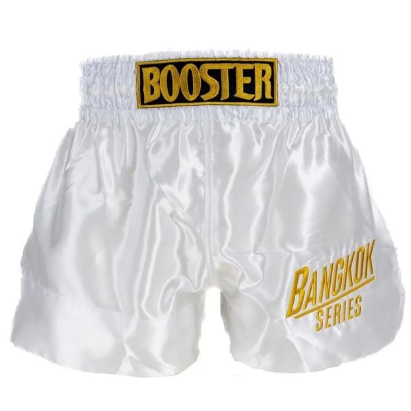 Szorty do boksu tajskiego Booster Fight Gear Bangkok 2. Białe szorty damskie BOOSTER FIGHT GEAR, bez wzorów, z satyny, klasyczne. Za 223.00 zł.