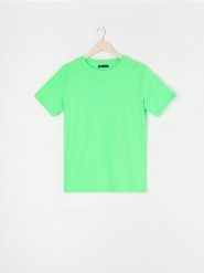 Koszulka oversize - zielony. Zielone t-shirty damskie Sinsay, l, bez wzorów, z bawełny, bez kołnierzyka. Za 25.99 zł.