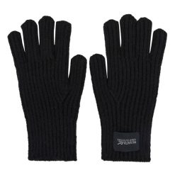 Rękawiczki Unisex Dla Dorosłych Connora. Czarne rękawiczki męskie Regatta, bez wzorów, z dzianiny. Za 46.99 zł.