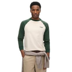 Koszulka z długim rękawem Superdry Essential Logo Baseball. Zielone koszulki męskie z długim rękawem Superdry., xl. Za 190.00 zł.