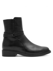 Gino Rossi Botki ANITA-25207PE Czarny. Czarne botki damskie Gino Rossi, ze skóry, bez obcasa, na płaskiej podeszwie, bez zapięcia. Za 329.99 zł.