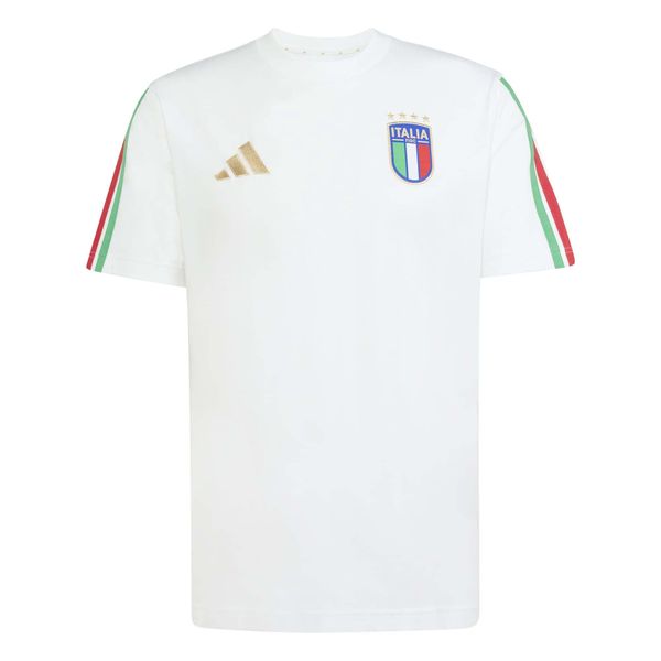 Koszulka Adidas Sport Figc Dna Tee Dorośli. Białe bluzki sportowe damskie Adidas, m, z bawełny, bez kołnierzyka, bez ramiączek. Za 200.85 zł.
