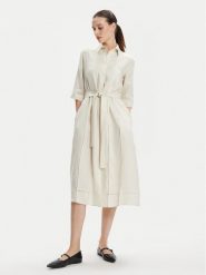 Max Mara Leisure Sukienka koszulowa Nocino 2416221028 Écru Regular Fit. Sukienki damskie Max Mara Leisure, bez wzorów, ze lnu, bez kołnierzyka, bez ramiączek, koszulowe. Za 2,109.00 zł.