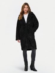 ONLY Kożuch Catalina 15322420 Czarny Regular Fit. Czarne futra damskie Only, m. Za 379.99 zł.