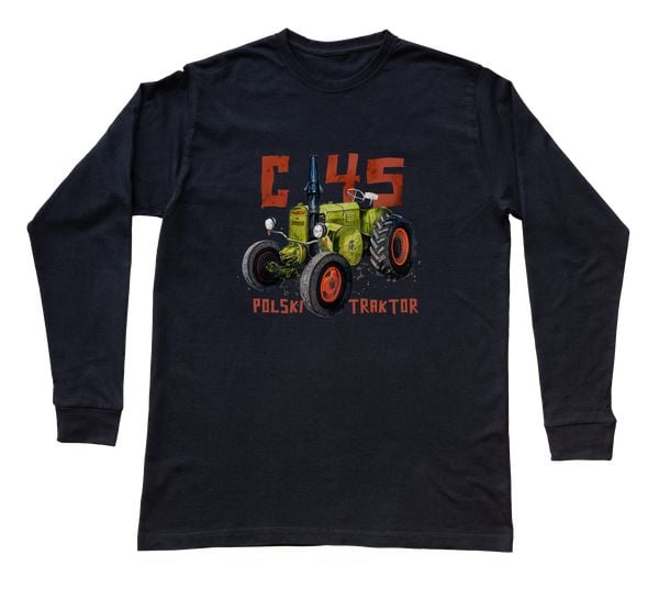 Ursus C-45 — bluzka z długim rękawem (Rozmiar: L (dorosła); Kolor koszulki: czarny; Rodzaj nadruku: Ursus C-45). Czarne bluzki damskie nikiniki, l, bez wzorów, z bawełny, bez kołnierzyka, bez ramiączek. Za 99.00 zł.