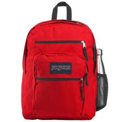 Plecak sportowo-turystyczny dla dorosłych Big Student Backpack pojemność 34 L. Czerwone plecaki damskie JanSport, bez wzorów, z materiału, młodzieżowe. Za 199.99 zł.