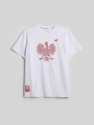 4F Koszulka kibica męska - biała XL. Białe t-shirty sportowe męskie 4f, m, z dzianiny, bez ramiączek. Za 79.99 zł.