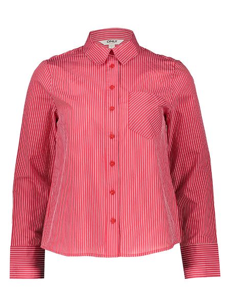 ONLY Bluzka w kolorze czerwonym rozmiar: XL. Czerwone bluzki damskie Only, xl, bez wzorów, bez kołnierzyka, bez ramiączek. Za 86.95 zł.