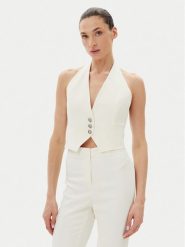 PINKO Kamizelka 104931 A213 Biały Regular Fit. Białe kamizelki damskie Pinko, z wiskozy. Za 559.99 zł.