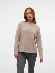 Vero Moda Sweter w kolorze jasnobrązowym rozmiar: S. Brązowe golfy damskie Vero Moda, s, bez wzorów, ze splotem, bez ramiączek. Za 72.45 zł.