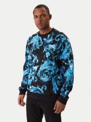 Versace Jeans Couture Bluza 80GAI3R0 FS196 Niebieski Regular Fit. Niebieskie bluzy bez kaptura męskie Versace Jeans Couture, m, z bawełny. Za 1,249.00 zł.