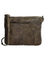 HIDE & STITCHES Skórzana torebka w kolorze khaki - 28 x 21 x 9 cm rozmiar: onesize. Brązowe torebki klasyczne damskie HIDE & STITCHES, bez wzorów, z materiału, bez dodatków. Za 279.78 zł.